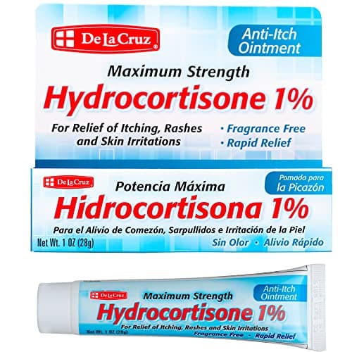De La Cruz 1% Hydrocortisone Ointment - Maximum Strength - Topical Anti Itch Ointment - Dry Skin, Redness, Dermatitis, Eczema and Rashes - 1 OZ (28g)