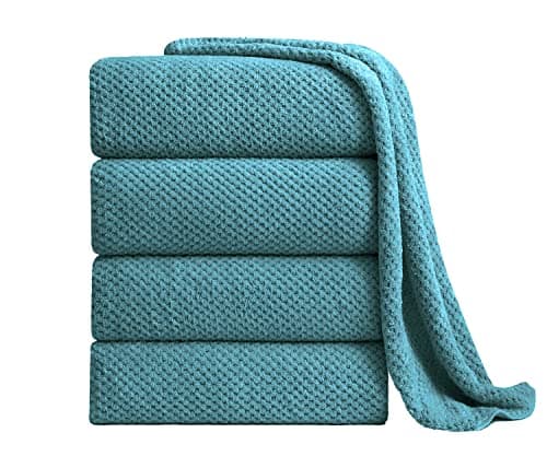 Extra Large Bath Towel Sheet Set 35x70 Inches - Oversized Bath Towels Set, Large Microfiber - Quick Dry,Lightweight,Super Soft,Highly Absorbent Towel Set for Bathroom,Hotel,SPA,Pack of 4(Turquoise)
