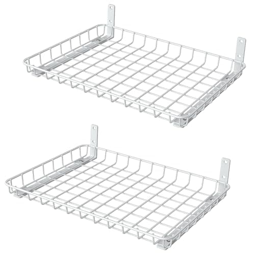 WALMANN Wall Shelves 12 18 inch WallMounted Storage Shelves for Garage Closet Laundry Room Heavy Duty Wall Shelving Holds Up to 60 lbsPack of 2 White