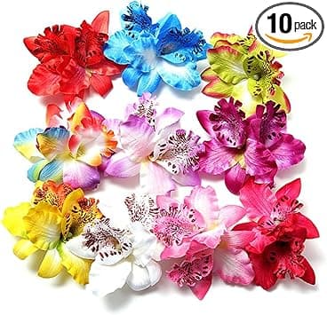 HugeStore Pack of 10 Womens Girls Orchid Flowers Leopard Hair Clip Hair Accessories Hair Pins
