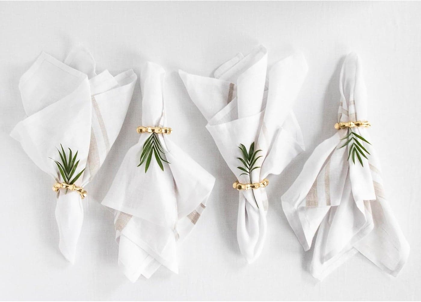Solino Home Striped Linen Dinner Napkins Set of 4100 Pure Linen Natural and White Cloth Napkins 20 x 20 Inch for Summer French Stripe Handcrafted and Machine Washable