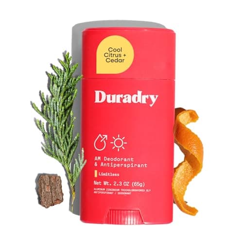 Duradry ClinicalStrength Antiperspirant Deodorant for Women and Men Clean Formula with Natural Ingredients for Odor and Excessive Sweat Protection Cool Citrus Cedar23 Oz