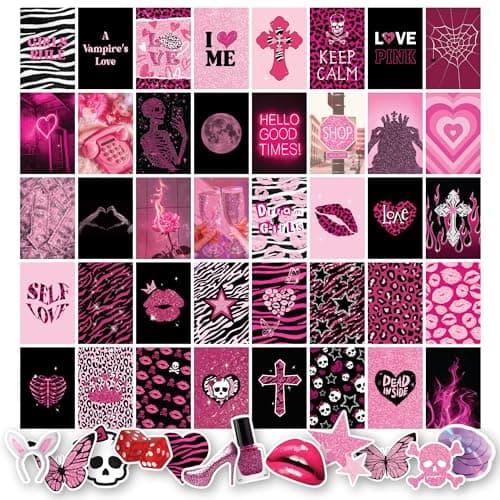 97 Decor Mcbling Trashy Y2k Room Decor Aesthetic - Early 2000s Room Decor Y2k Collage, Hot Pink Pictures Wall Art Prints, Baddie Aesthetic Pictures for Teen Girls Dorm Bedroom Apartment (4x6)