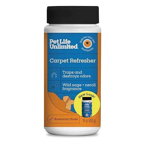 Pet Life Unlimited Carpet Deodorizer Powder, 16 oz, Strong Pet Odor Eliminator & Carpet Freshener, Plant-Based Wild Sage & Neroli Scent, Pet Safe (Pack of 1)