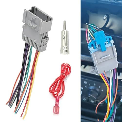 gunroil 3 PCS Car Radio Harness Adapter Stereo Harness Adapter Stereo CD Player Conversion Tail Wire Accessory Compatible with Chevrolet Chrysler Hummer Buick Suzuki Grey