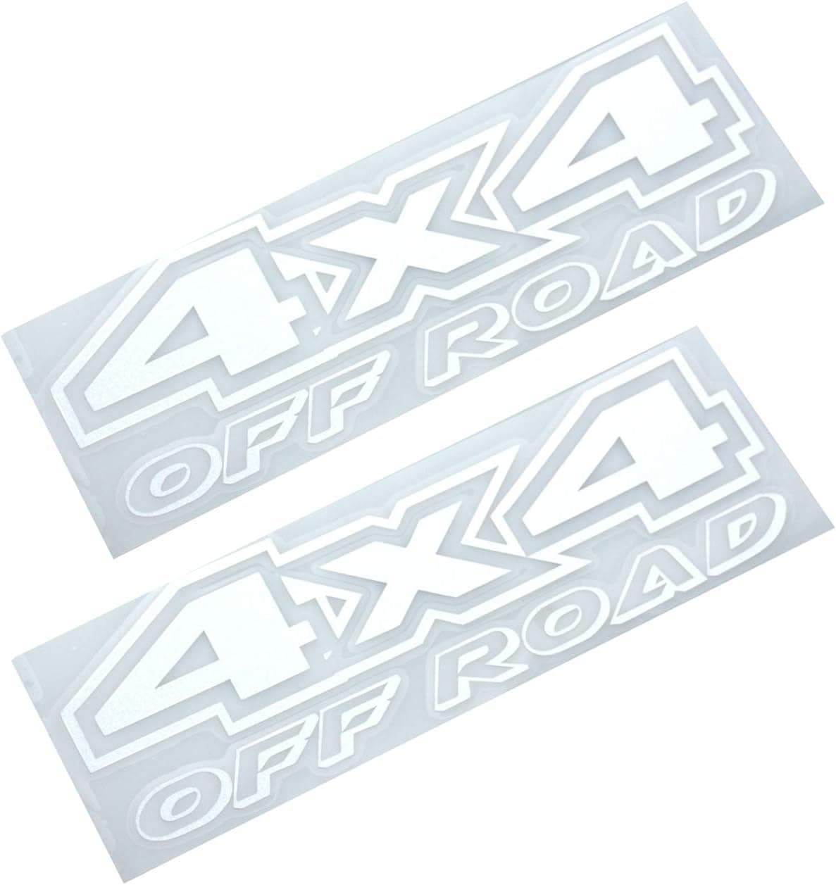 EmbRoom 2pcs 4x4 Offroad Decals - White Vinyl Replacement Stickers for Trucks