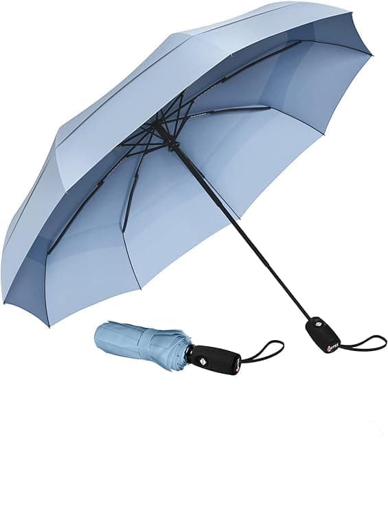 TEKCOOL Umbrella Automatic Open Travel Umbrella, Wind Vent, Large Size for Men, Women, Sky Blue