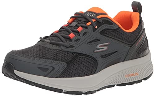 Skechers Men's GOrun Consistent-Athletic Workout Running Walking Shoe Sneaker with Air Cooled Foam, Grey/Orange, 9.5 X-Wide