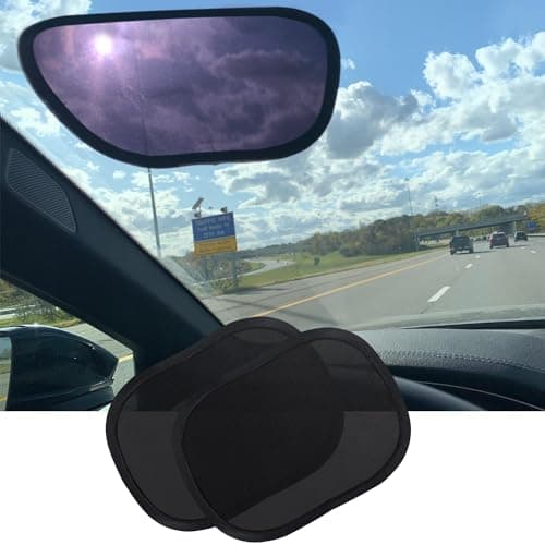 Miniature Static Cling Car Window Shades Removable Tint for Car Windshield Covers Blocks Sun Glare Patch Sun Screen Car Sun Shade for Side Window Baby Driver Window Sunshade Glare Visor 2 Pack