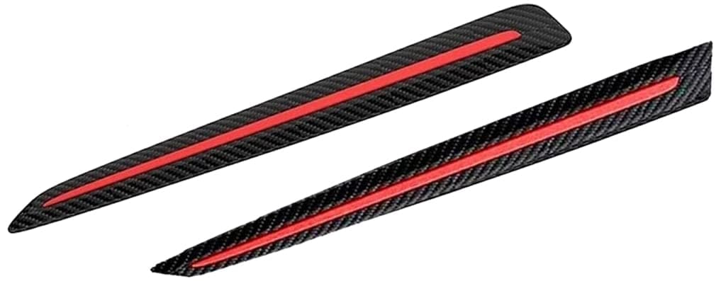 AutoBizarre Anti-Collision Car Corner Bumper Protector Rubber Strips Bumper Guard with Red Strip and Black Carbon Fiber Design Universal for All Cars - Set of 2