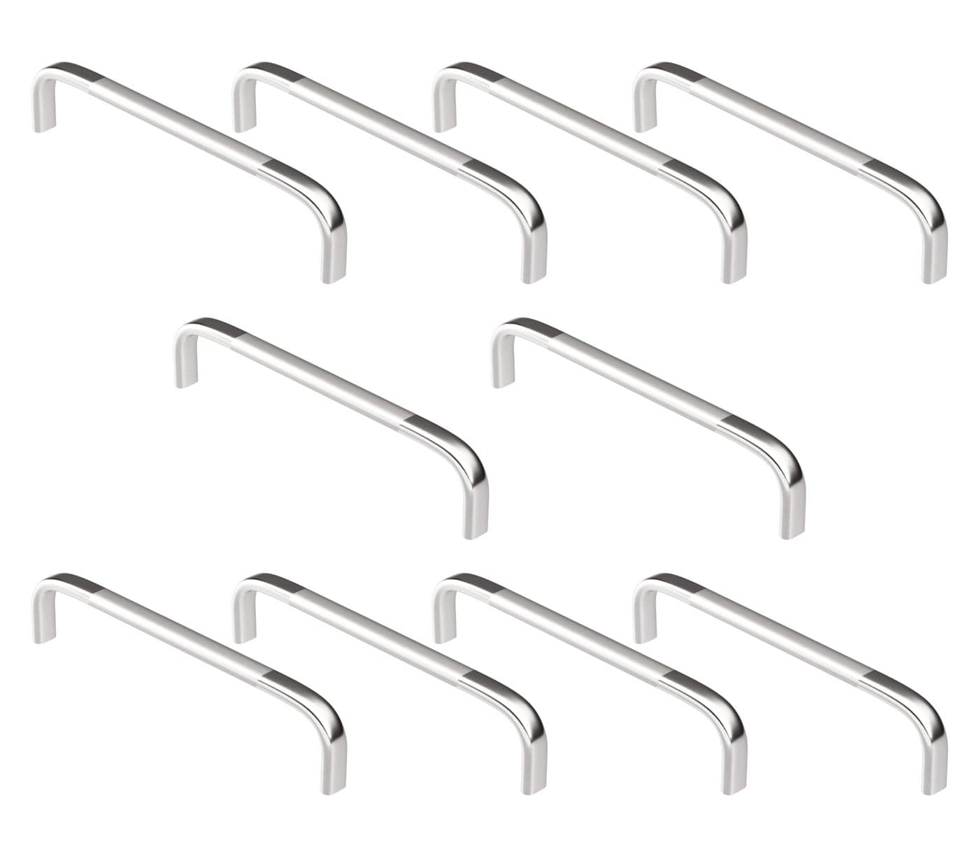 Atlantic Stainless Steel Capsule D Dwawer Cabinet Pull Handle 6 Inch (Total Length 152 Mm, Hole To Hole 145 Mm, Twotone Finish) Pack Of 10 Pieces