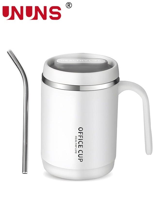 500ML Water Cup With Handle And Straw Lid, Water Mug Water Tumbler, Stainless Steel Vacuum Tumbler, Keep Cold and Hot Leak Proof Coffee Mug