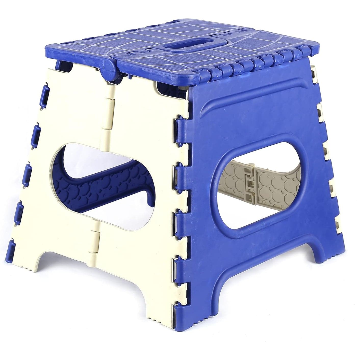 JUNIOR JOE Plastic Foldable Step Stool 12 Inch Blue