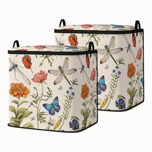 Large Comforter Storage Bag with ZipperCloset Organizer for ClothesBlanketsQuiltsPillowsFabric Storage Bags with Portable Handles 95L2Pack