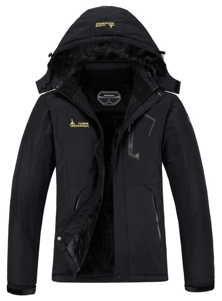 MOERDENG Womens Waterproof Ski Jacket Warm Winter Snow Coat Mountain Windbreaker Hooded Raincoat Jacket