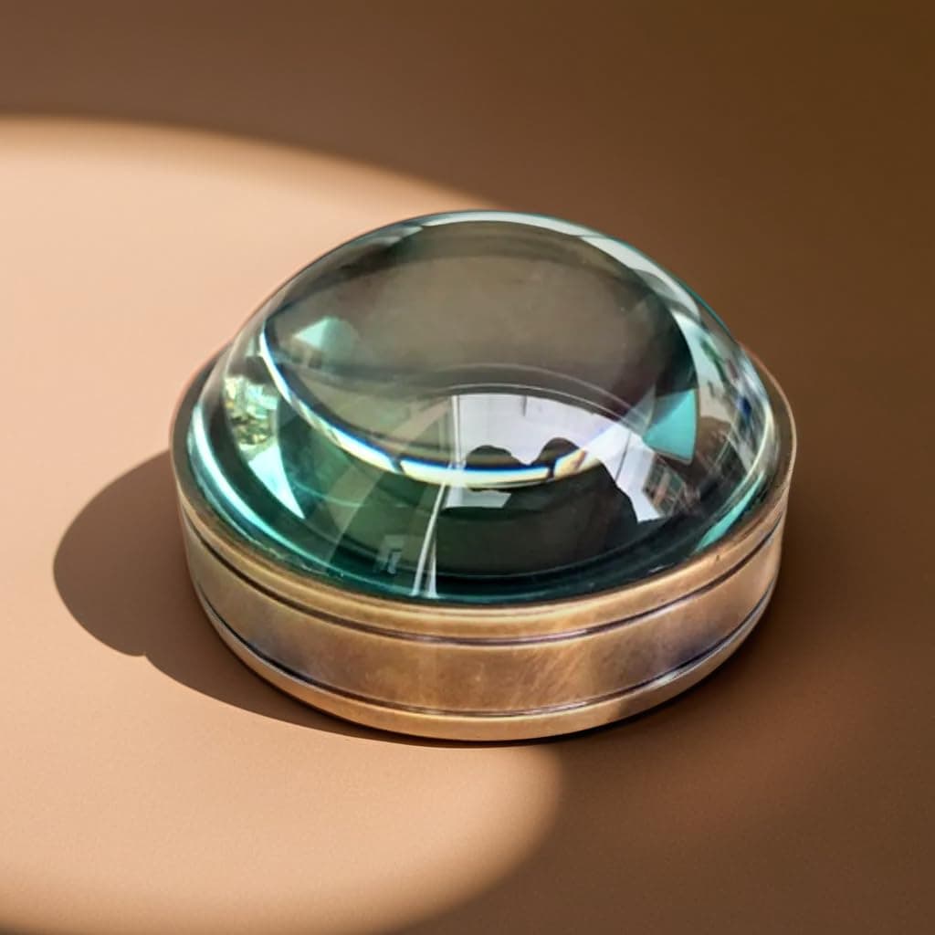 Vintage Desk Magnifier Glass Paperweight Antique Brass Magnifying Glass with Elegant Base