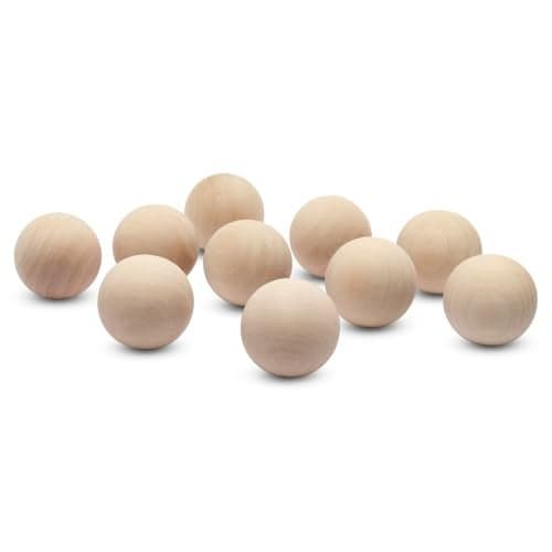 1-1/2 inch Wooden Round Balls, Bag of 25 Unfinished Wood Round Balls, Hardwood Birch Sphere Orbs for Crafts and DIY Projects, Woodworking (1-1/2 inch Diameter) by Woodpeckers