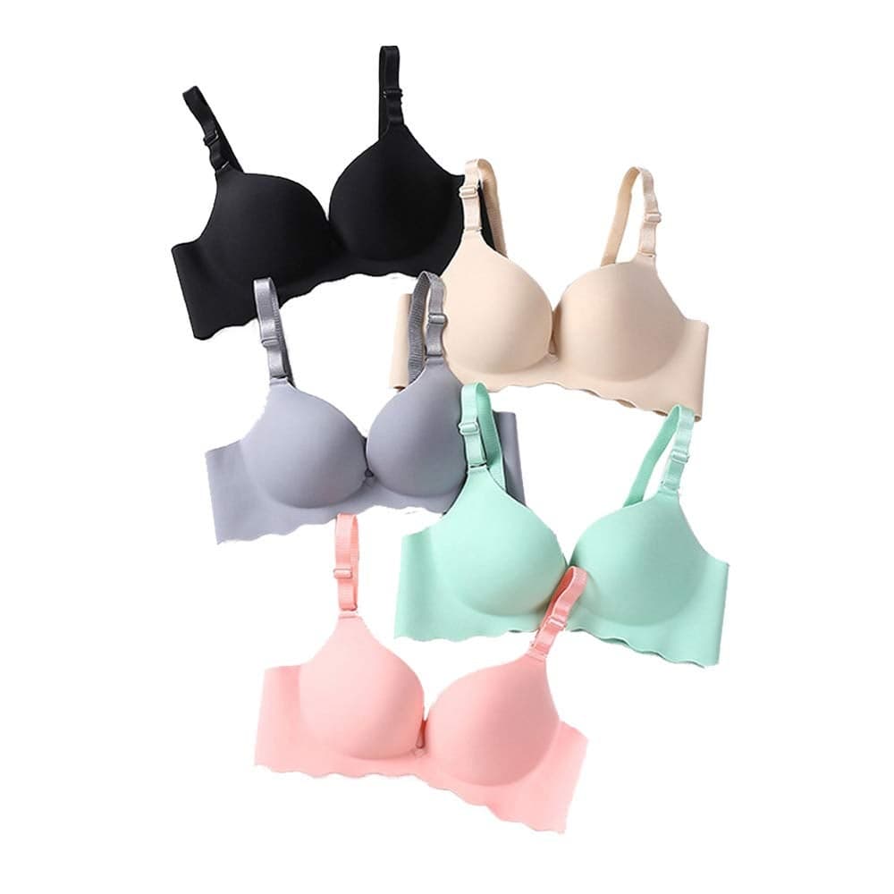 Pack of 5Women Comfort No Wire Bras Seamless No Show Bra Pack MKL2 38C