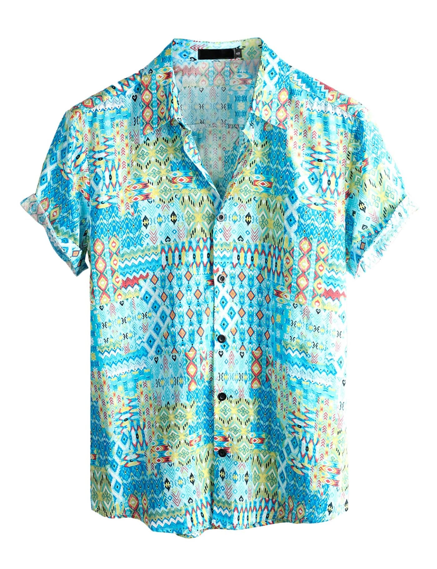 VATPAVE Mens Casual Hawaiian Floral Shirts Short Sleeve Button Down Tropical Shirts Beach Summer Shirts Small Sky Blue