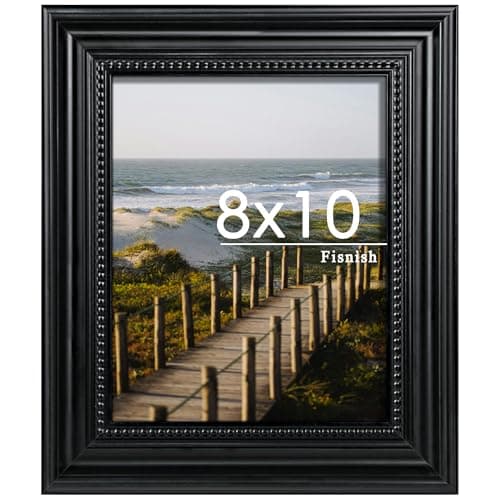 Fisnish 8x10 Picture Frame, Table Top or Wall Mount, Black, 1 Pack