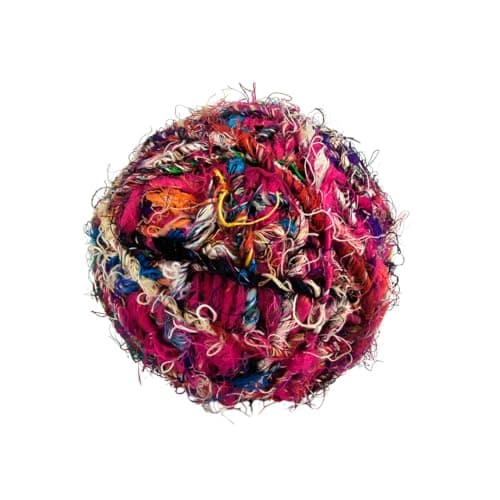 KNITSILK Recycled Sari Silk Yarn – 1 x 100g Multicolour Unique Bulky Yarn Ball, 80+ Yards | Eco-Friendly Handmade Fiber for Knitting, Crochet, Weaving, Crafts, and DIY Projects.