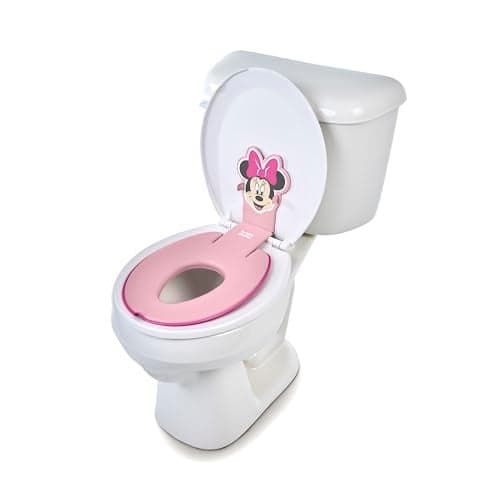 Bright Starts Disney Baby Minnie Mouse Flip Sit Potty Training Seat Attaches to Toilet Securely Space Saving Design Fits Most Toilets