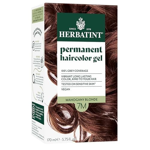 Herbatint Permanent Hair Dye For Women 7M Mahogany Blonde For Up To 100 Gray Coverage of Resistant Gray Hair AmmoniaFree AlcoholFree Vegan Salon Influenced Hair Color 575 fl oz