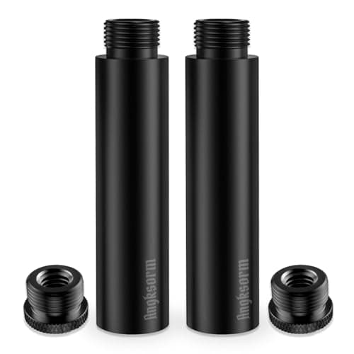 3-INCH Mic Stand Extension Tubes/Rods Parts (2PCS), Universal 5/8-27" Thread, Fits Most Mic Booms, Gooseneck Arms, Bases - KE26X
