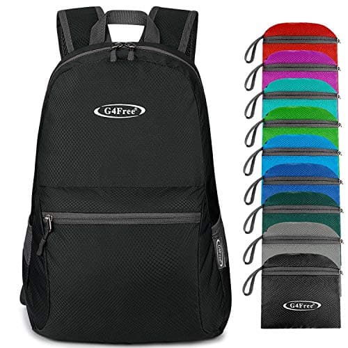 G4Free Ultra Lightweight Packable Backpack Hiking Daypack,Handy Foldable Camping Outdoor Backpack, Black Update, 20L