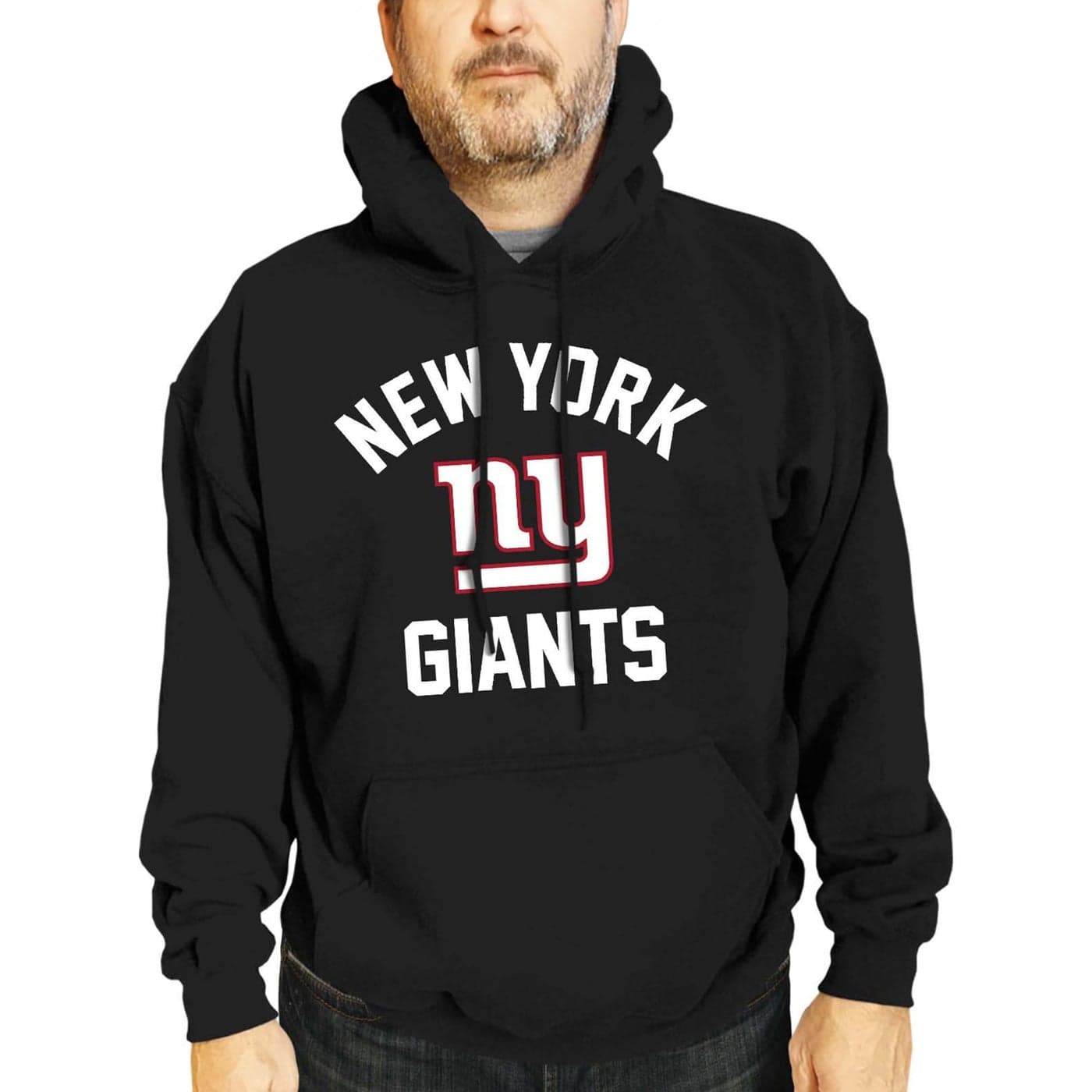 Team Fan Apparel NFL Adult Gameday Hooded Sweatshirt Poly Fleece Cotton Blend Stay Warm and Represent Your Team in Style New York Giants Black XXLarge