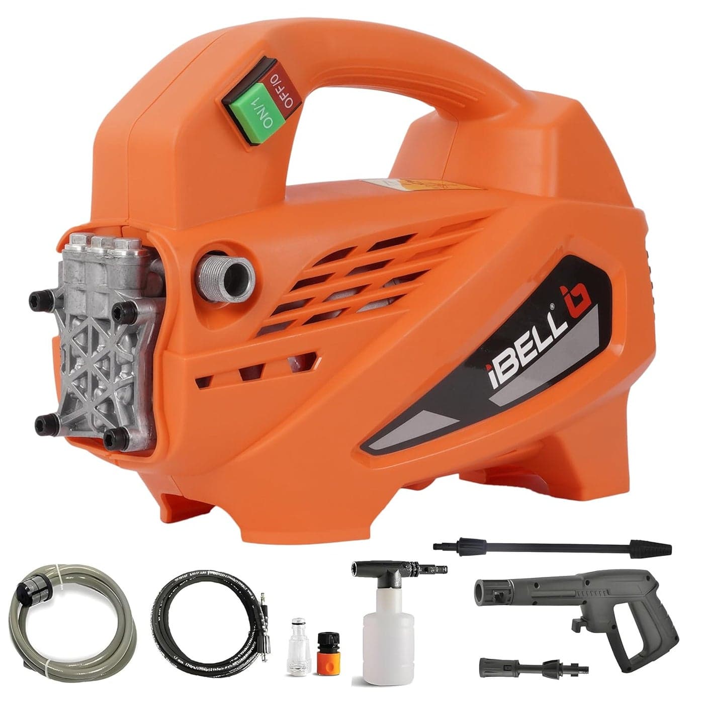 IBELL Microjet High Pressure Washer 1700W Induction Motor 120 Bar Car Washer High Pressure Gun 75 LMin Flow 5 M Hose Turbo Nozzle Portable Pressure Washer Premium Edition