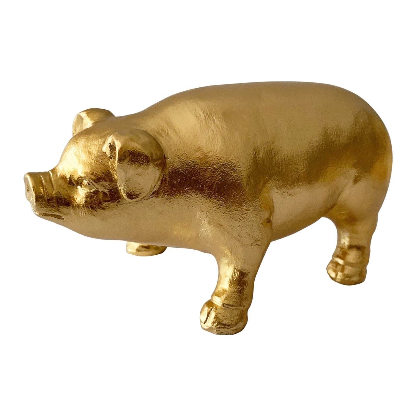 Pewery Golden Pig Statue Animal Figurine Home Decor Pig Sculpture for Home Office Desktop Bookshelf