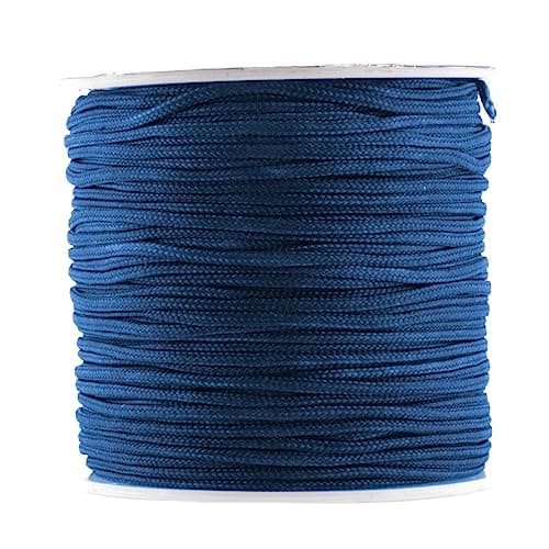 Mandala Crafts Nylon Satin Cord - 1.5mm for Jewelry and Bracelets Making - 65 Yds Navy Blue String Rattail Chinese Knotting Cord