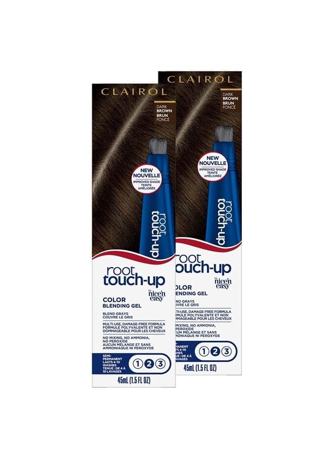 Root Touch-Up Semi-Permanent Hair Color Blending Gel, 4 Dark Brown, Pack of 2