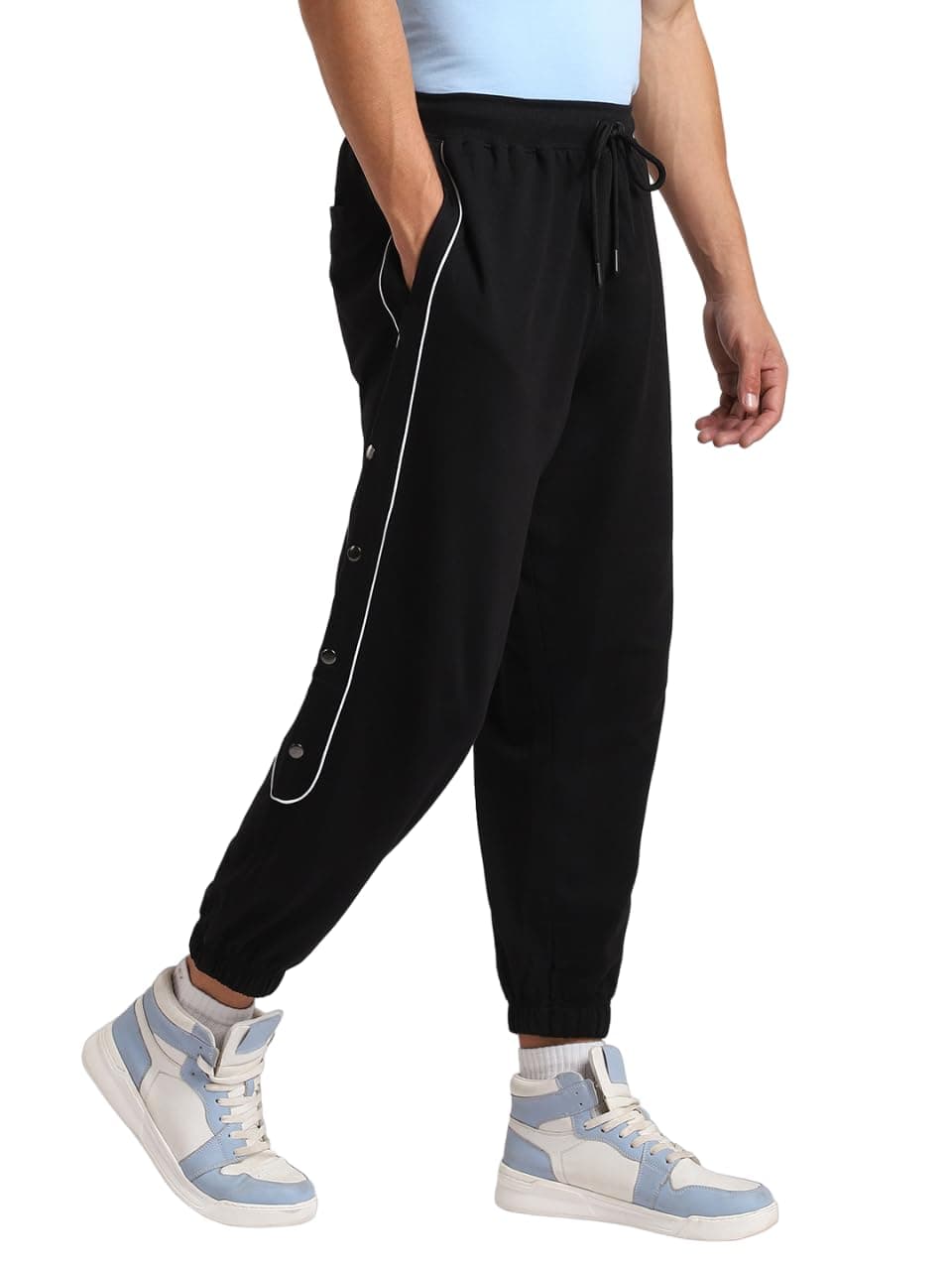 NOBERO Malone Joggers Men's Solid Black Color Slim Fit Night Sleep Lounge Running Joggers Lower Wear Sweat Bottoms Track Pants Outfit for Mens Boys Casual Gym Sports Cotton-XL