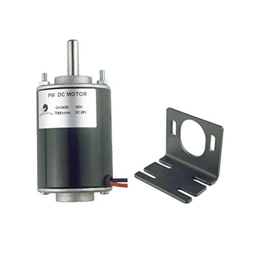 CHANCS Mini Electric Permanent Magnet Motor Motors Mounting Bracket Black CH-3420 24V DC 7000RPM Minor Shaft Upgrade Motor