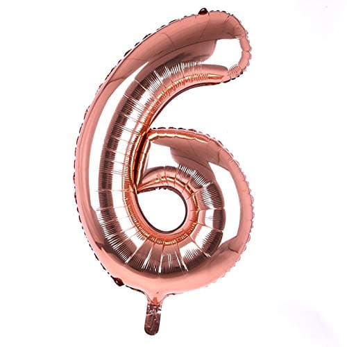 Krisah® 6 Number Foil Balloon(XL SIZE) 32 inches Rose Gold Color (6)