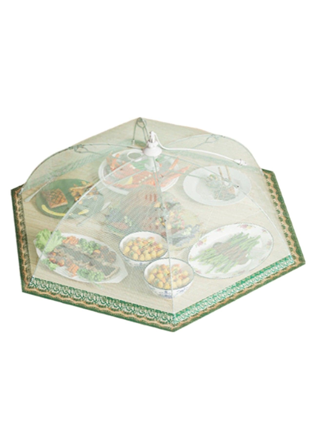 70cm Round Green Food Cover, Mesh Screen Food Cover Tent Umbrella, Reusable And Foldable Outdoor Picnic Food Cover Net, Mesh Food Cover Prevents Flies, Bugs, Mosquitoes