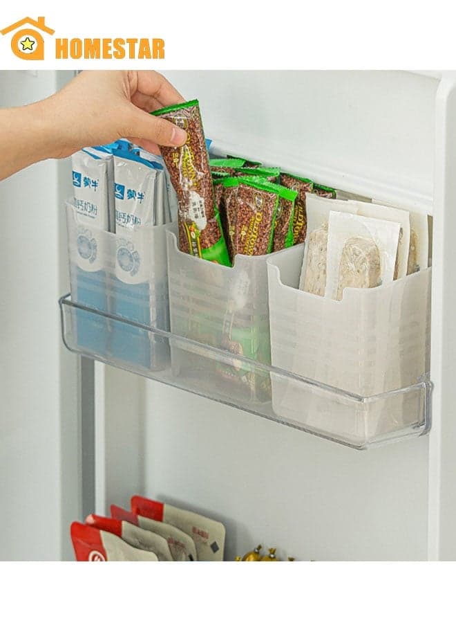 Set of 3 Plastic Fridge Side Door Storage Box, for Food Storage, Beverage Holder, and Pantry Organizer, Refrigerator Door Space and Cabinet Kitchen essential