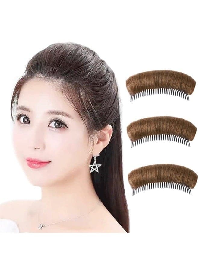 3Pcs Bump It Up Volume Hair Base Women Volume Bump Inserts Hair Bun Invisible False Hair Clip Hair Bump Up Combs Clips Bump Fluffy Hair Pad Styling Insert Tool for DIY Hairstyles-Black