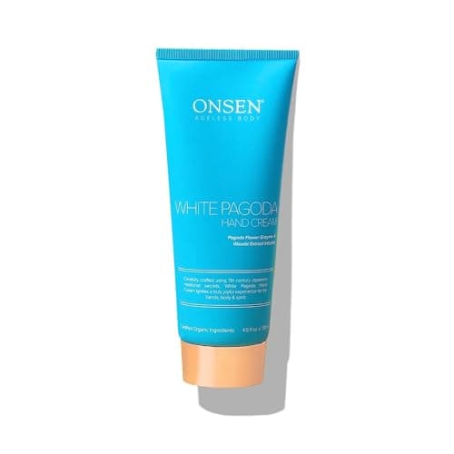 Onsen Japanese Anti Aging Hand Cream Firming Hand Lotion Features Pagoda Flower Enzyme Wasabi Extract Infusion Hyaluronic Acid and Shea Butter for Clarified and Moisture Rich Skin 45 Oz