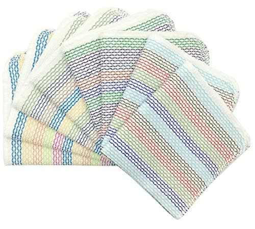 Mia'sDream Cleaning Rags Tidy Cotton Dish Cloths Dish Rags Cleaning Cloth, Absorbent Odor Free Dishcloths Kitchen Dish Towels, 13inch x 13inch 8 Pack Multi Colors