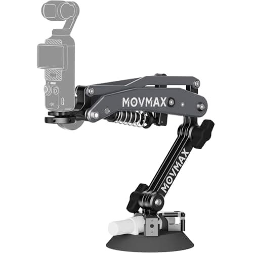 MOVMAX Blade Arm for DJI Pocket 4/3,insta360/Gopro Hero, Suction Cup Camera Mount with 1/4 Screw, DJI Osmo Pocket 3 Accessories Car Mount