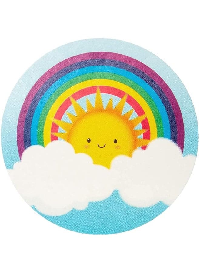BLUE PANDA 1000 Pcs Rainbow, Cloud, and Sunshine Sticker Roll for Kid's Birthday Party Favors, Decorations, and Classroom Gifts, 8 Cute Smiley Face Designs (1.5 Inches)