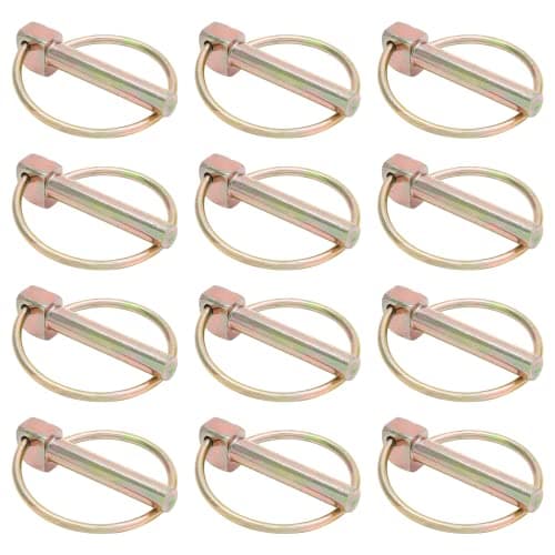Moicstiy 12Pcs 5/16 Inch Heavy Duty Lynch Pin with Ring, Round Linch Pins Assortment Kit Lock Pin Clips for Farm Tractors, Trucks, Trailers, Mowers (5/16 x 1-3/4 Inch)