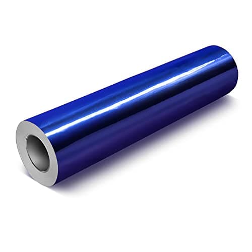 VViViD Chrome Blue Gloss DECO65 Permanent Adhesive Craft Vinyl Roll for Cricut Silhouette Cameo 12 x 7ft