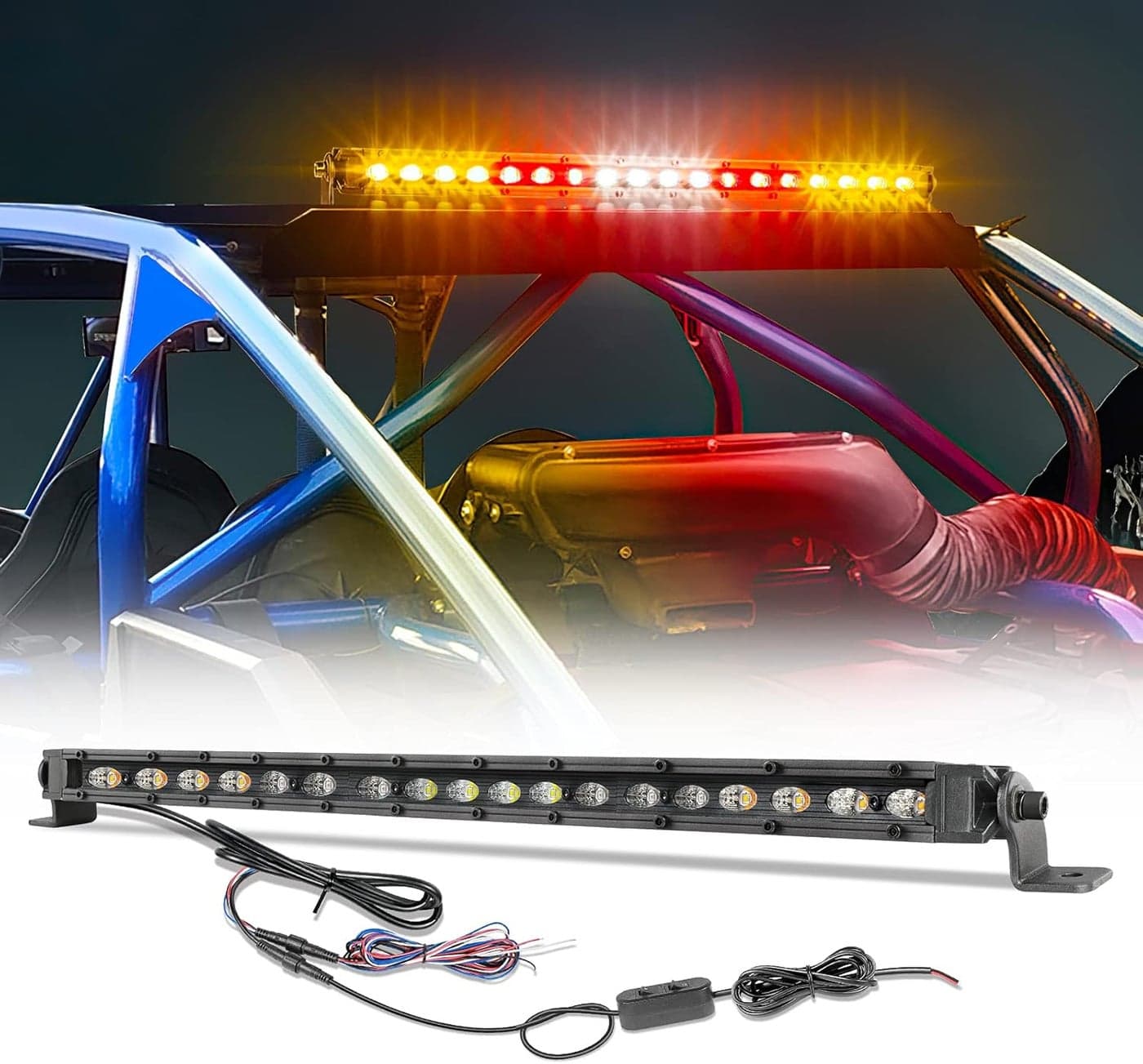 OFFROADTOWN 20" LED Chase Light Bar - UTV Rear Light Bar with Emergency Strobe and Signal Functions