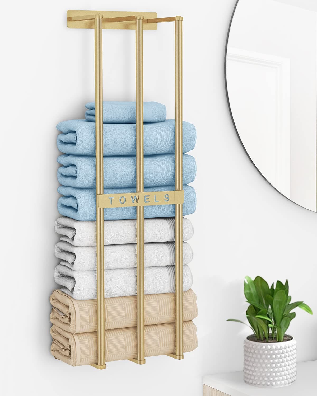 Bathroom Towel Storage Bethom Wall Towel Rack for Rolled Towels Bath Towel Holder Wall 30 Inch Towel Racks Wall Mounted for Small Bathroom Gold