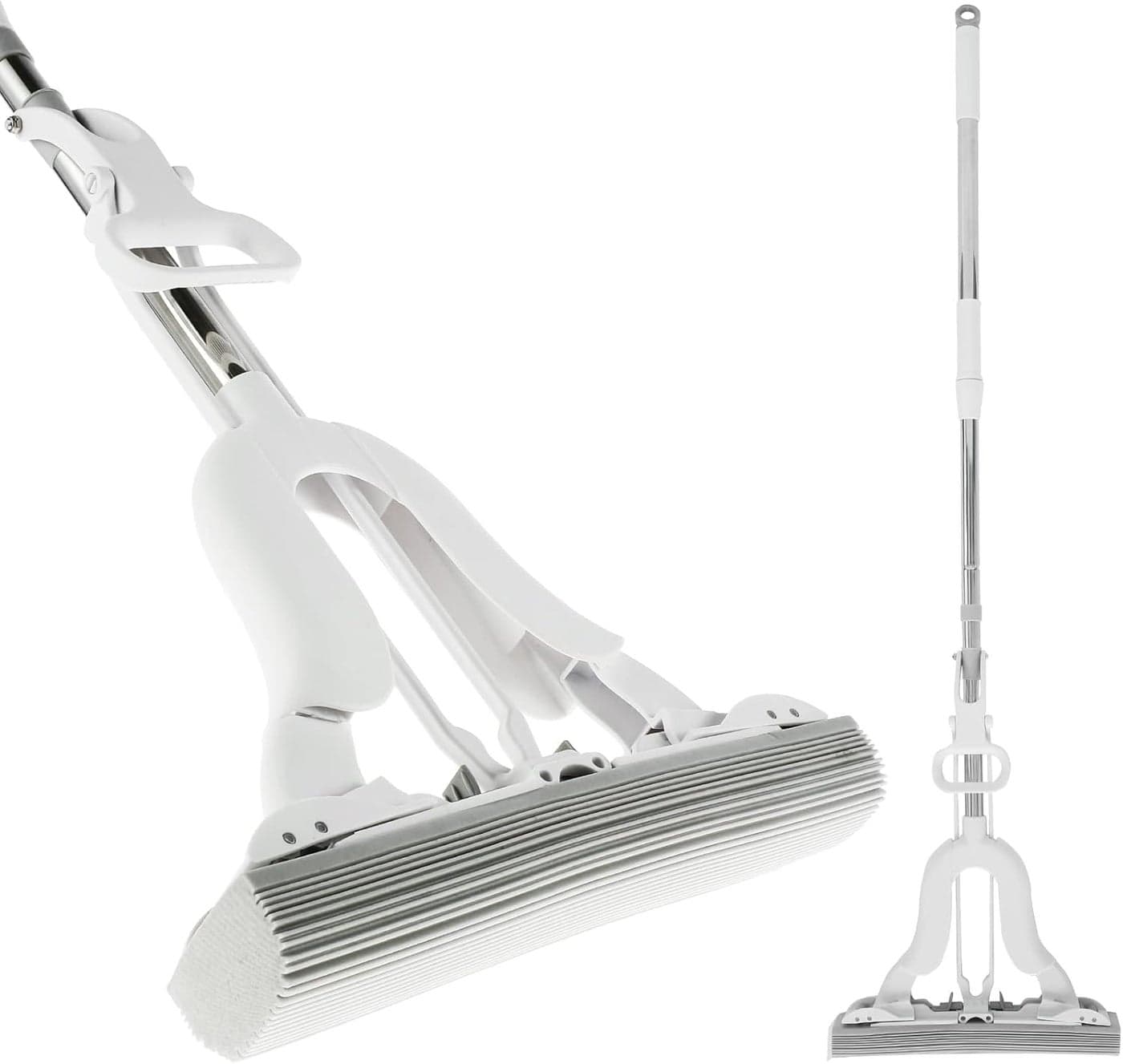 KRLZ SelfWringing Sponge MopAbsorbent Roller for Floor Cleaning Includes 1 Reusable Heads Quickie Butterfly Squeeze Mop for Wet Dry Home Use