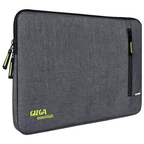 Gizga Essentials 14.1 Inch Laptop Sleeve Case Cover Pouch Bag with Front Pocket| Slim & Water-Resistant Nylon Fabric with Shockproof Foam Padding, Soft Lining & Premium Zipper Closure (Grey)